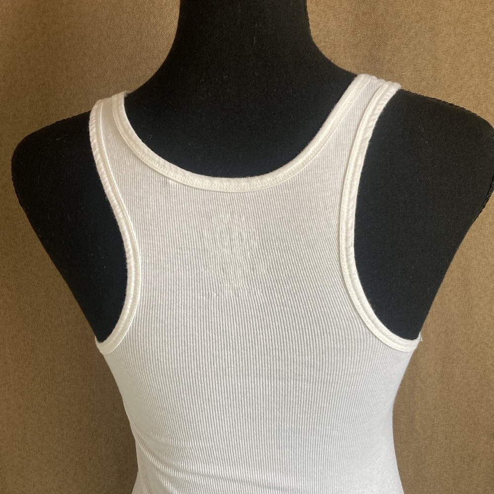 SO White Racer Back Ribbed Tank Top Size Medium - Picture 4 of 7